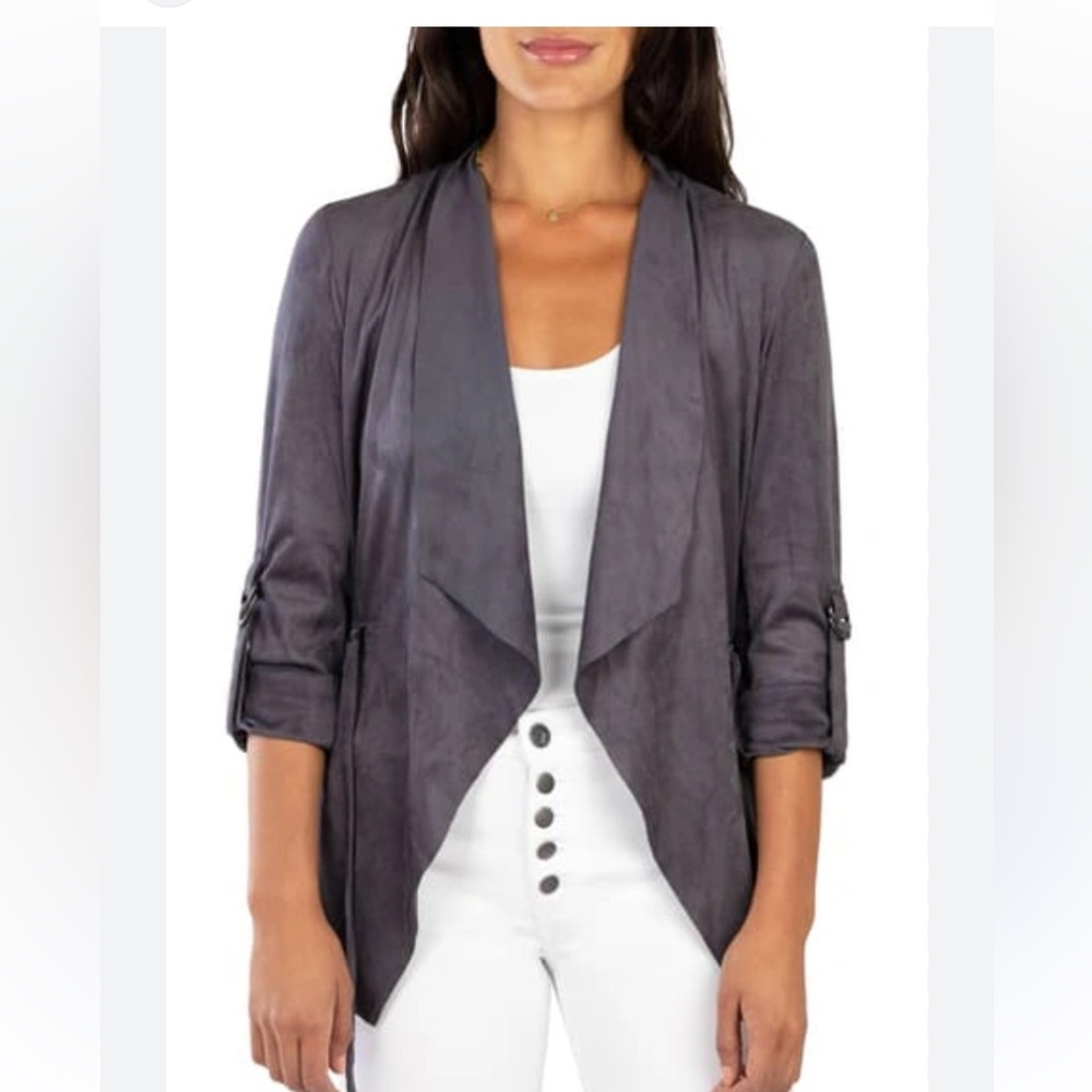 Kut from the Kloth faux suede drape jacket Grey Large